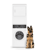 SF7 Stacked White Washer – Gas Dryer with Pet Plus™ view 1