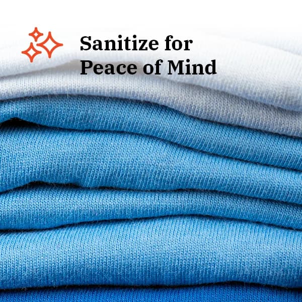 Sanitize cycle eliminates 99.9% of bacteria