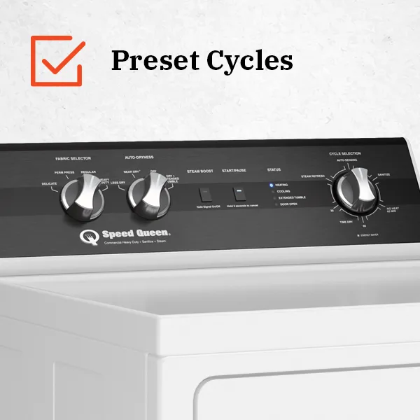 Preset drying cycles for real laundry