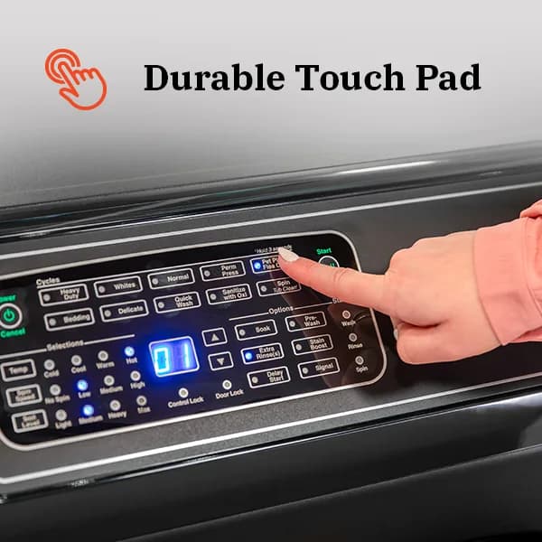 Durable touch pad controls rated for decades of cycles