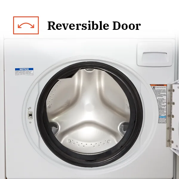 Reversible door fits your laundry room layout