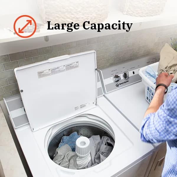 Large capacity — fewer loads, more done