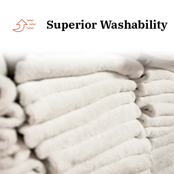 Superior washability, laundromat proven